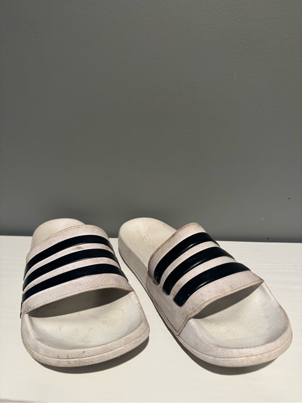 adidas white Shoe Interior with Size Label and QR Tag